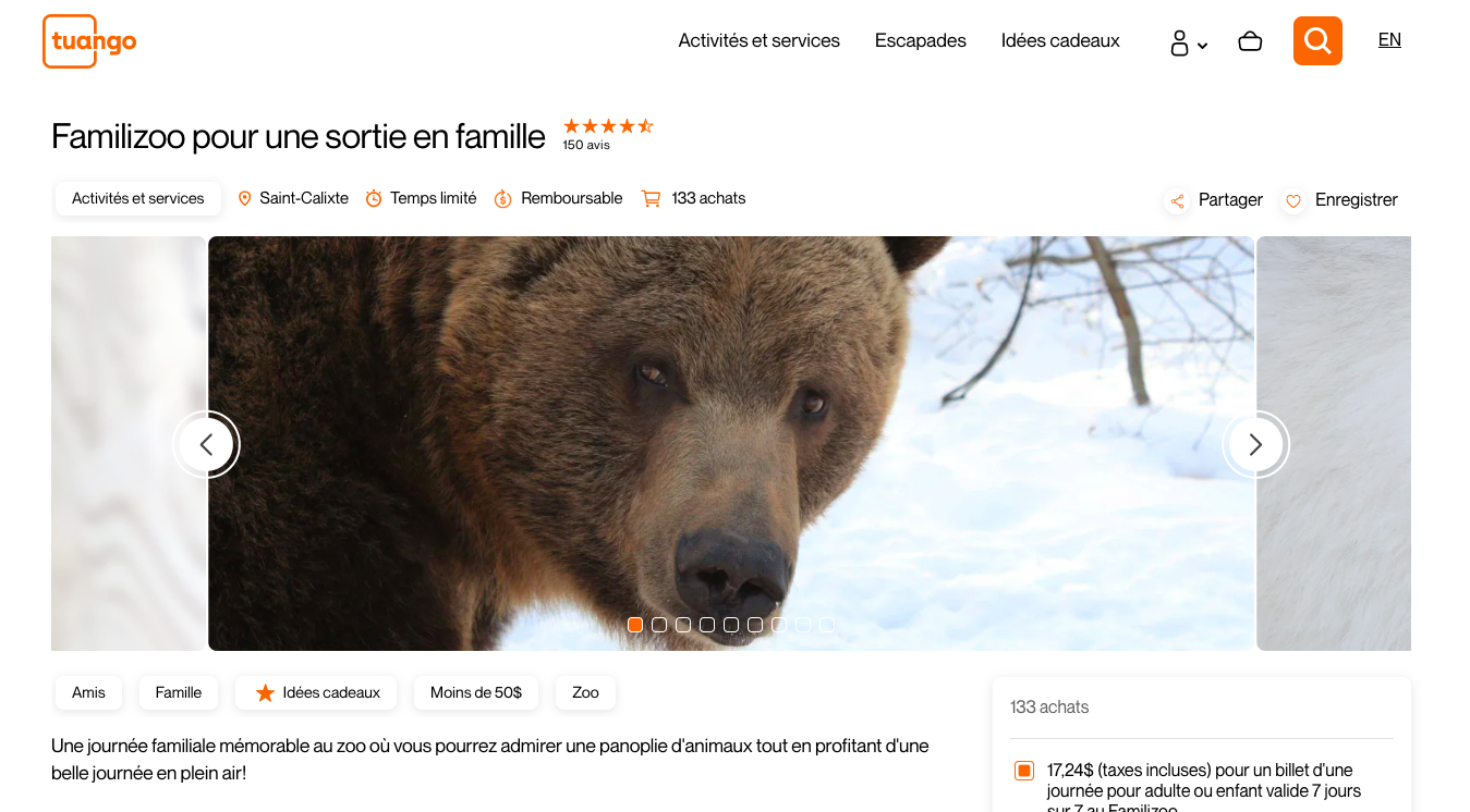 Rabais Familizoo St-Calixte