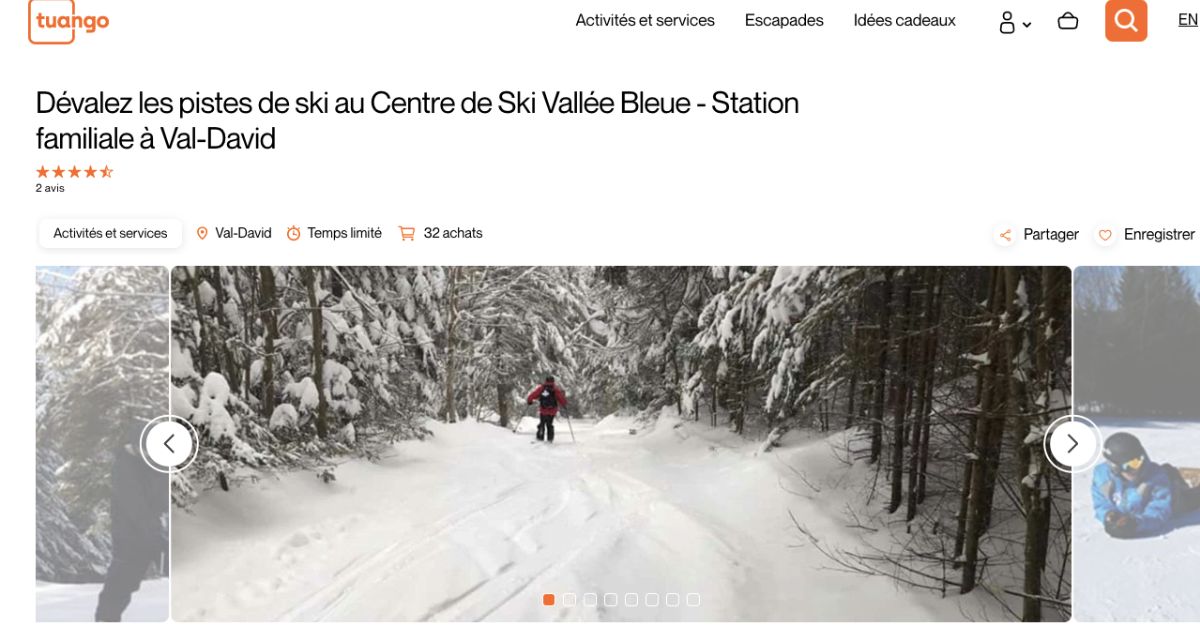 Économisez sur votre sortie en ski à la Vallée Bleue