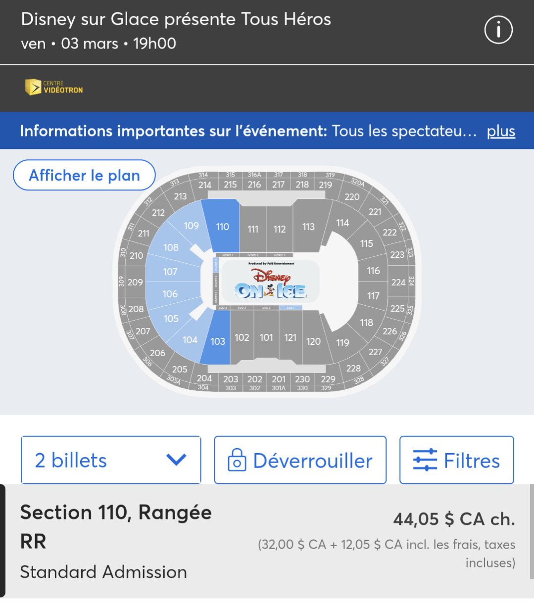 Rabais de 25% pour Disney on ice au Centre Vidéotron de Québec 
